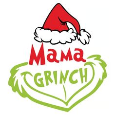 a santa hat with the words mama grin on it