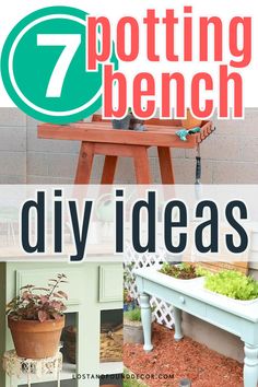 the cover of 7 potting bench diy ideas