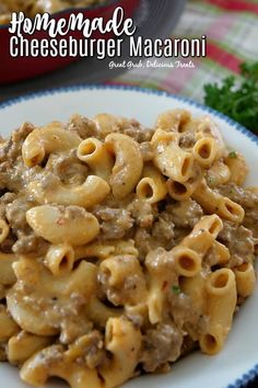 homemade cheeseburger macaroni on a plate