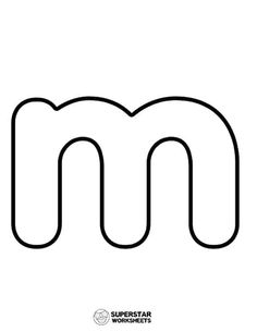 the letter m is made up of two lines and has a black outline on it