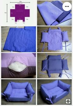 how to make a dog bed out of an old blanket and pillows - step by step instructions