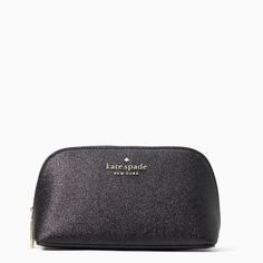 Authentic Kate Spade New York Nwt Brand New With Tag 2022 Holiday Collection: Tinsel Cosmetic Case Make Up Pouch Stationery Bag Glitter Fabric Top Zip Closure Saffiano Trim Black Lining Size: 5.8" W X 4" H X 2.4" D Color: Black Msrp $79 Plus Tax K9263 Great Gift Idea - Comes With Kate Spade Gift Bag Matching Handbags And Accessories Available To Bundle! Kate Spade Black Party Bag, Pouch Stationery, Kate Spade Mini Bag, Kate Spade Makeup Bag, Makeup Bag Black, Make Up Pouch, Travel Jewelry Organizer, Coin Bag, Kate Spade Purse