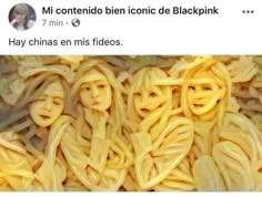 an image of some noodles with faces on them and the caption reads, mi contendo bicor nico de blackpin