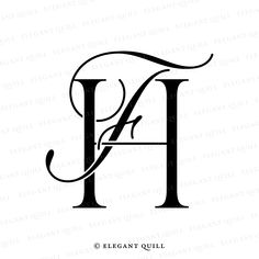 the letter f is made up of two letters, one in black and white with an elegant