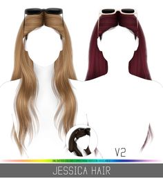 two different types of long hair with glasses on top