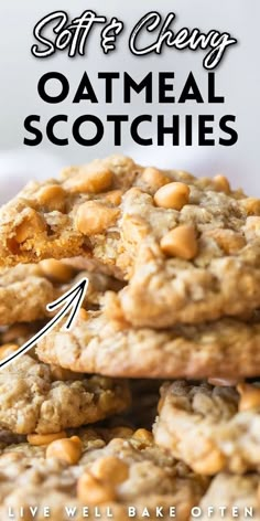 oatmeal cookies stacked on top of each other with the words, safe and clean