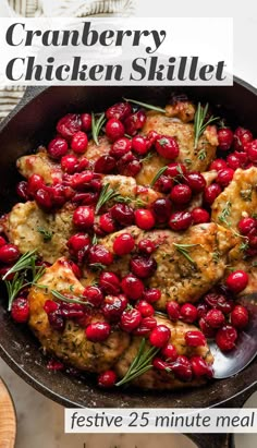 the cranberry chicken skillet is ready to be eaten