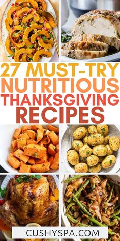 the cover of 27 must - try nutritious thanksgiving recipes, including roasted vegetables and turkey