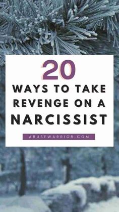 the words 20 ways to take refuge on a narcisst in front of a snowy background