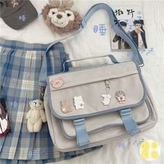 Japanese College, Cute School Bags, Stylish School Bags, Kawaii Bags, Aesthetic Bags, Style Kawaii, Pu Leather Bag, Student Bag, College Style