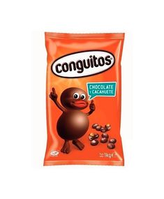 a bag of chocolate candies with the word conquitos on it's side