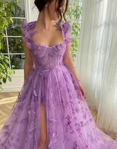 Purple Prom Dress, Corset Dress Prom, Womens Wedding Dresses, Evening Party Gowns, Womens Prom Dresses, Ball Gowns Evening, Butterfly Dress, Tulle Prom Dress, Prom Dresses Lace