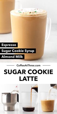 sugar cookie latte recipe with instructions to make it