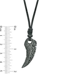 This men's textured tooth pendant set in black ion-plated stainless steel is centered along a 22.0-inch leather cord that secures with a lobster claw clasp. Black Jewelry With Adjustable Length For Everyday, Black Leather Jewelry With Adjustable Cord, Tooth Pendant, Pendant Set, Leather Cord, Lobster Claw, Plating, Texture, Stainless Steel