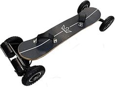 an electric skateboard with wheels is shown on a white background