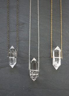 Long Crystal quartz necklaces Rose Gold Quartz, Necklace Organizer, Jewelry Cabinet, Raw Quartz, Quartz Crystal Necklace, Crystal Necklaces, Quartz Jewelry, Clear Quartz Crystal, Quartz Pendant