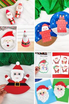 christmas crafts and activities for kids to do with paper plates, napkins, santa claus