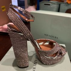 Worn Once Sundance Crystal Plateau 140 Great Condition Retail 1895 Size 39/ 9 As Seen On Taylor Swift Aquazzura Shoes, Shoes Women Heels, Taylor Swift, Shoes Heels, Women Shoes, Heels, Crystals, Silver, Color