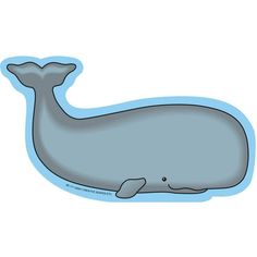 a blue whale sticker on a white background