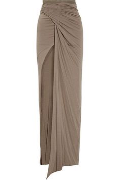 Asymmetrical Maxi Skirt, Long Brown Skirt, Brown Maxi Skirts, Long Wrap Skirt, Rick Owens Lilies, Mode Zara, Wrap Around Skirt, Brown Skirts, Long Maxi Skirts