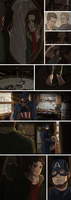 the storyboard for captain america is shown in several different stages, including an animated scene