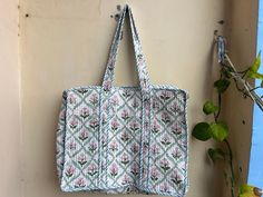 Quilted Cotton Handprinted Reversible Large Multicolor Floral Tote Bag Eco Friendly Sustainable Sturdy Grocery Shopping Handmade Boho Bag - Etsy