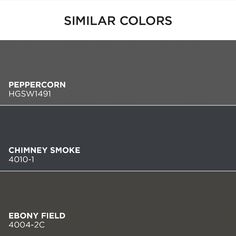 A dark, cool charcoal gray. Flat finish softens the look of an exterior and helps hides surface blemishes making it ideal for exterior siding. Ideal for residential and commercial properties. 100% acrylic resists cracking and peeling. Good hide and coverage. Low-temp application, down to 35 degrees F. Easy to apply - spray, brush or roll. Rain-Ready Technology™ Ready in just two and a half hours - guards the freshly painted surface from runs, blisters or water marks once rain showers begin. Prov Moody Gray Living Room, Charcoal Grey House Exterior, Dark Grey Paint Colors, Slate Gray Paint, Dark Siding House Exterior Colors, Dark Gray Interior Doors, Charcoal Paint Color, Valspar Paint Colors Gray, Charcoal Gray Paint