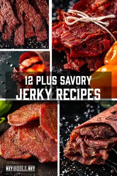 12+ Savory Jerky Recipes - Hey Grill, Hey Smoked Jerky Recipes, Jerky Seasoning Recipe, Jerky Marinade Recipes, Smoked Jerky, Jerky Marinade, Teriyaki Beef Jerky, Hey Grill Hey