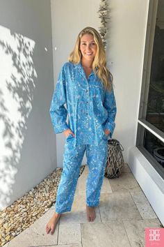 Here is a woman  wearing Turquoise Seas Trendy Pajamas, Dress Pajamas, Pajamas For Women, Pajama Dress, Womens Fashion Casual Summer, Trendy Dress, Friend Outfits, Pajama Sets, Turquoise Color