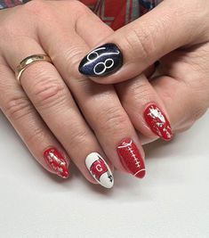 31 Trendy Football Nails - Ak Pal Kitchen Game Day Nails Football, Athletic Nails, Cheer Nails