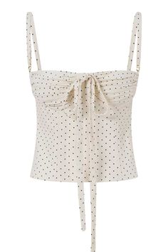 AMIRA BUSTIER IN POLKA DOT COTTON - CULT MIA Polka Dot Outfit, Holly Blue, Style Corset, Knitwear Outfit, Low Neckline, Sleep And Loungewear, Dresses By Length, Looks Chic