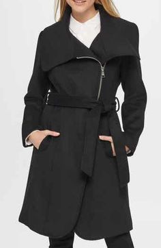 Calvin Klein Belted Coat | Nordstromrack Fitted Belted Wool Coat For Winter, Trendy Fitted Winter Pea Coat, Fitted Belted Pea Coat For Winter, Fitted Belted Winter Pea Coat, Fitted Trendy Winter Pea Coat, Fitted Wool Coat For Cold Fall Weather, Modern Fitted Fall Outerwear, Trendy Fitted Fall Pea Coat, Modern Fitted Wool Coat For Fall