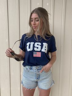 Women’s Soccer, Team Usa, Going Out Outfits, Sizing Chart, Fourth Of July, Workout Shirts, Inside Out, Going Out, Outfit Ideas