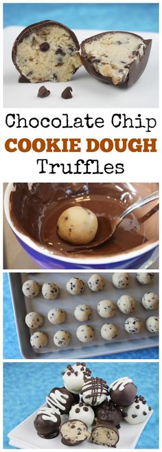 chocolate chip cookie dough truffles on a plate