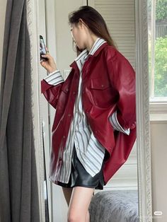 Boyish Feminine Style, 2023 Aesthetic Outfits, Japanese Outfit Ideas, Book Marks Diy, Studio 54 Outfits, Red Jackets, Disco Diva, Makeup Mistakes, Studio 54