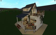 Cottage Layout, Bloxburg Cottage, Bloxburg Beach House, City Layout, House Design Pictures