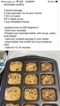 a pan filled with muffins sitting on top of a counter