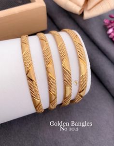 Trending Gold Bangles Design, Modern Gold Bangles For Women, Modern Gold Jewelry, Pearl Jewelry Design