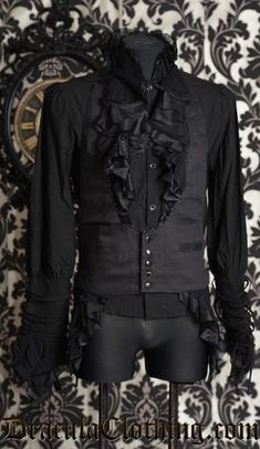 Men's Steampunk waistcoat. Goth Outfits Men, Gothic Fashion Men, Moda Steampunk, Vampire Fashion, Steampunk Men, Vampire Clothes, Goth Guys, Gothic Men, Black Waistcoat