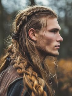 Discover 30 Bold Viking Hairstyles for Men: From Braided Classics to Modern Undercut Inspirations Simple Braids Hairstyles, Viking Wedding Traditions, Vikings Hairstyles, Hair Braids For Men, Viking Hairstyles Male, Braids Viking, Viking Hairstyles For Men, Men Beard Style