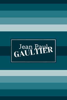 jean paul gautier's book cover, with blue and white stripes in the background