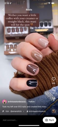 Coffee Inspired Nails, Coffee Manicure, Fall Mani Pedi Combos, Mani Pedi Combos