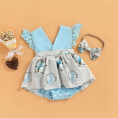 Product Name: Pretty Lace Easter Bunny Print Lace Patchwork V-Neck Toddler Sleeveless Jumpsuits With Headband Item NO.: 7575199187166 Weight: 0.2 kg = 0.4409 lb = 7.0548 oz Category: Clothing> Kids Tag: Floral, Easter, lace, 0-24 Months, Animals, Girl, Polka Dots Creation Time: 2023-03-01 Size(cm)/(inch)0-6 Months Length: 39 / 15.35 Bust: 44 / 17.326-9 Months Length: 41.5 / 16.34 Bust: 46 / 18.119-12 Months Length: 44 / 17.32 Bust: 48 / 18.9012-18 Months Length: 46.5 / 18.31 Bust: 50 / 19.69 Spe Spring Sleeveless Bodysuit, Sleeveless Spring Bodysuit, Playful Sleeveless Spring Bodysuit, Spring Sleeveless Playful Bodysuit, Sleeveless Bodysuit For Playtime, Playful Blue Sleeveless Bodysuit, Cute Sleeveless Blue Bodysuit, Cute Blue Sleeveless Bodysuit, Bunny Print