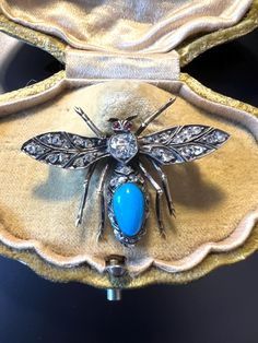 This is a gorgeous natural diamond brooch from the Edwardian era.  If you've been looking for a real piece of antique jewellery then this is the one. A popular victorian motif for brooches, this little flying insect is truly lovely and has a sweet character. Relatively large for an insect brooch, he is made from 14ct gold with silver set diamonds. His wings and even his body are covered in rose cut natural diamonds. Central is a whopping big old mine cut natural diamond that has some serious spa Antique Diamond Brooches For Collectible, Victorian Diamond Brooch With Hallmark, Victorian Hallmarked Diamond Brooches, Antique Diamond Brooch As Gift, Vintage Diamond Brooches Hallmarked, Antique Diamond Brooch For Gift, Antique Diamond Brooches As Gifts, Vintage Diamond Brooch, Insect Brooch