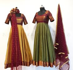 Geethika Kanumilli, Ideas For Clothes, Silk Dress Design, Yellow Anarkali, Hippie Chic Fashion, Long Frock, Sari Dress, Salwar Designs