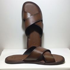 Leather Crossover Sandals In Burnished Brown Leather From H&M. Padded Footbed And Rubber Sole. Nwot, These Have Never Been Worn! Eu Size 42. Classic Tan Sandals For Summer, Leather Slides In Tan For Summer, Tan Leather Open Toe Slides, Tan Leather Casual Sandals, Summer Tan Leather Slides, Casual Open Toe Tan Sandals, Casual Tan Open Toe Sandals, Tan Open Toe Sandals With Leather Lining, Casual Tan Sandals With Leather Sole