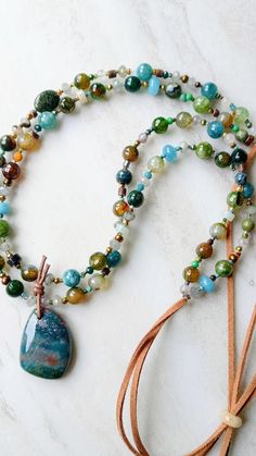 Heavenly Hi'ilawe Waterfalls Necklaces Tourmaline - Etsy Boho Necklace Diy, Bohemian Jewelry Diy, Waterfall Necklace, Jewlery Necklace, Turquoise Bead Necklaces, Mixed Media Jewelry, Diy Bracelet Designs, Cool Necklaces, Creative Jewelry