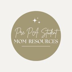 the pra p & f student mom resources logo on a beige circle with stars