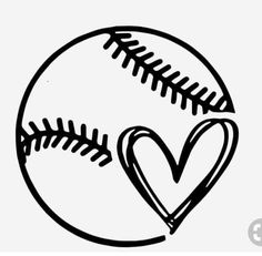 a baseball with a heart drawn on it