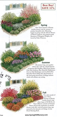 the different types of flowers are shown in this garden diagram, which shows how to grow them